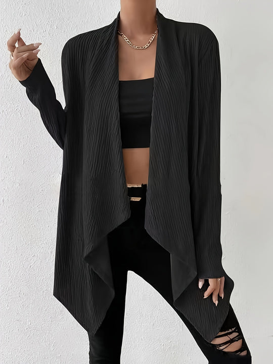 Damen lässige Cardigan mit elegantem Strukturdesign Fudus
