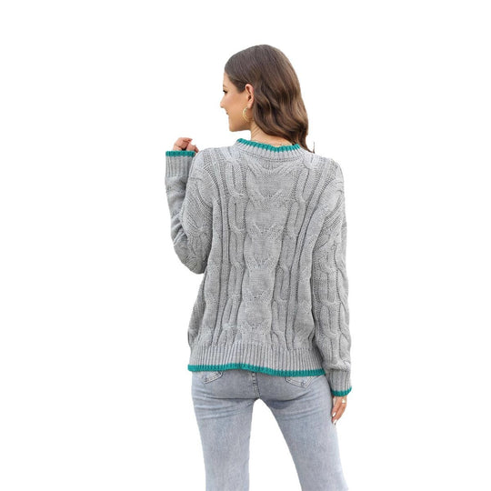 Damen Grobstrickpullover mit lässiger Passform und strukturiertem Design Fudus