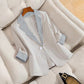 Damen Eleganter Leinenblazer mit extra weitem Schnitt und modernen Details Fudus