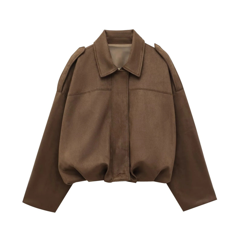 Damen lässige Oversize-Jacke aus hochwertigem Material Fudus