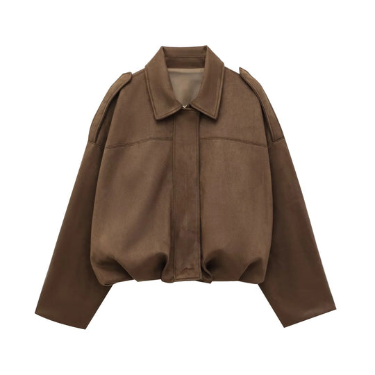 Damen lässige Oversize-Jacke aus hochwertigem Material Fudus