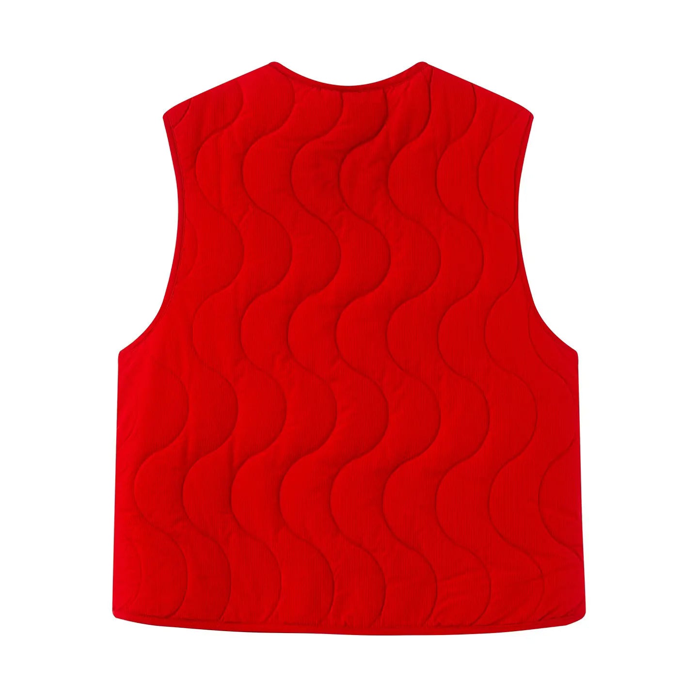 Damen gesteppte Weste mit praktischer Knopfverschlusstechnik und modischen Details Fudus