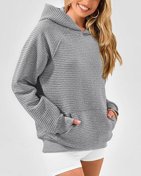 Damen Kapuzensweater aus strukturiertem Stoff Fudus