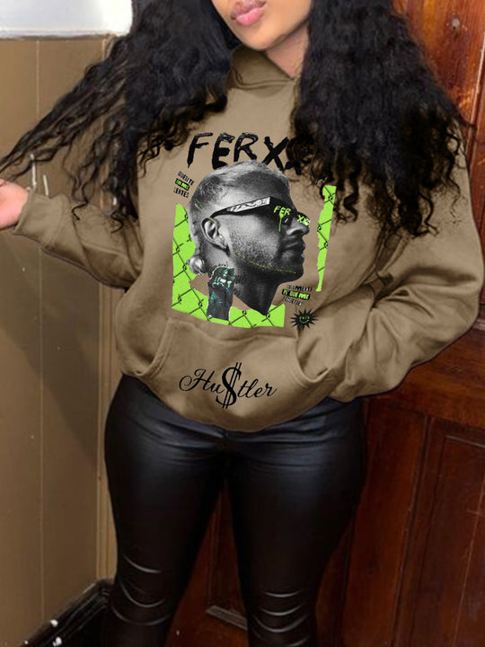 Damen Hoodie mit grafischem Streetart-Print Fudus