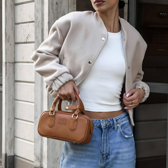 Damen lässige Bomberjacke mit elastischen Bündchen und modischem Schnitt Fudus