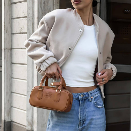 Damen lässige Bomberjacke mit elastischen Bündchen und modischem Schnitt Fudus