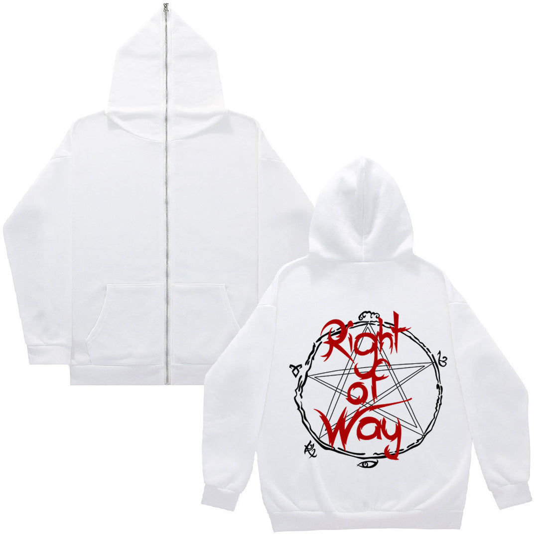 Damen Kapuzenjacke mit einzigartigem grafischem Design und Reißverschluss Fudus