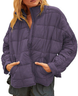 Damen Leichte Steppjacke mit hohem Kragen und praktischen Taschen Fudus