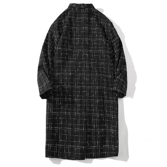 Damen Modischer Karomantel mit eleganter Schnittführung Fudus