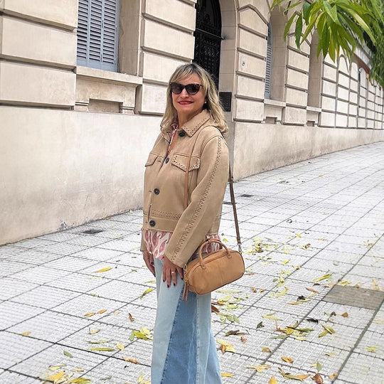 Damen lässige Jacke mit dekorativen Nähten Fudus