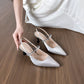 Damen Elegante Sling Pumps Riemchen