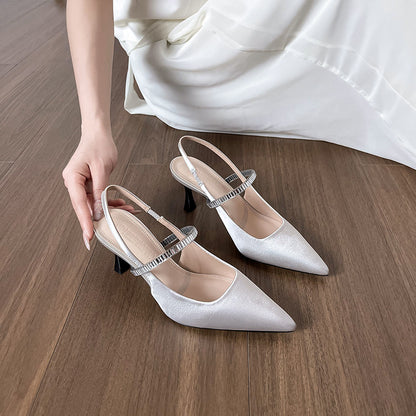 Damen Elegante Sling Pumps Riemchen