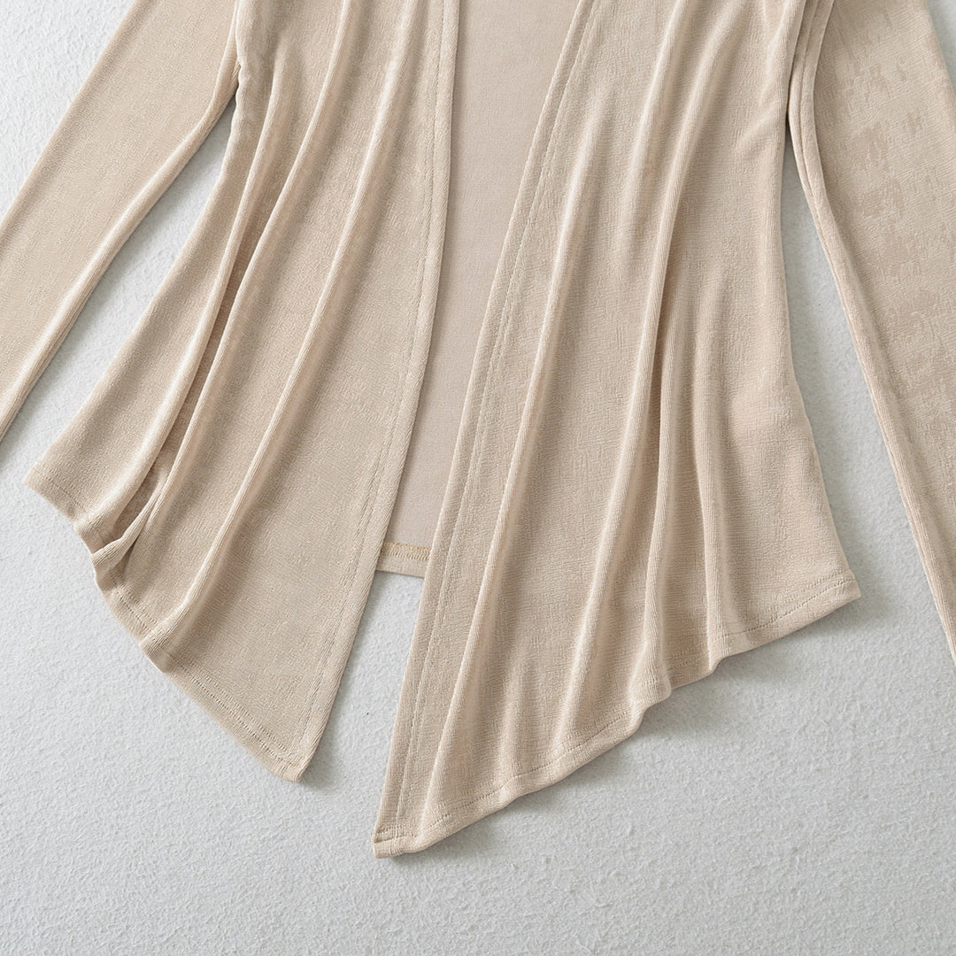 Damen lässige Strickjacke mit asymmetrischem Schnitt und angenehmem Tragegefühl Fudus