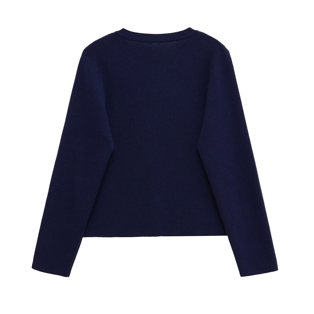 Damen lässige Strickjacke mit feinen Knopfdetails Fudus