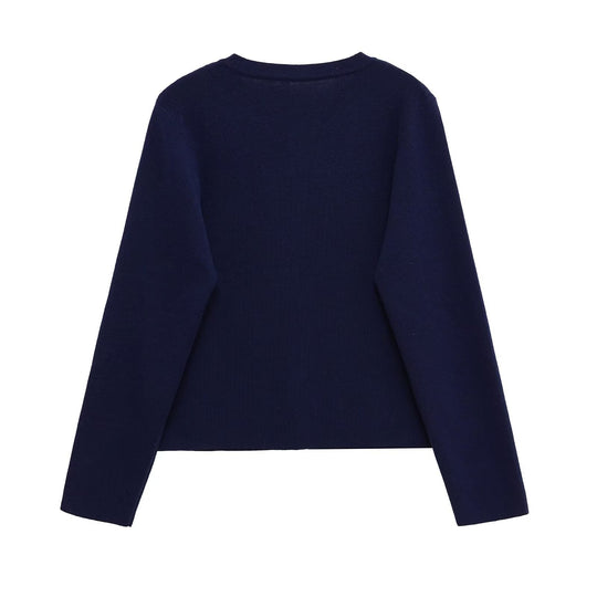 Damen lässige Strickjacke mit feinen Knopfdetails Fudus