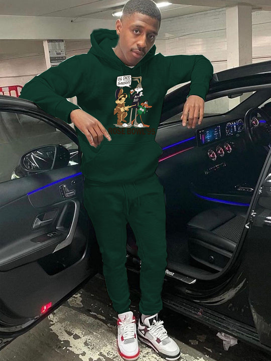 Damen Hoodie und Jogginghose Set mit kreativem Cartoon-Motiv und bequemer Passform Fudus