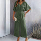 Damen Jumpsuit Weit Geschnitten V Ausschnitt Drapierungen Elegant