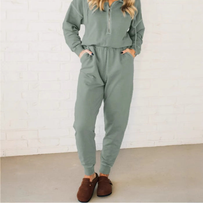 Damen Jumpsuit mit Stehkragen und funktionalen Taschen