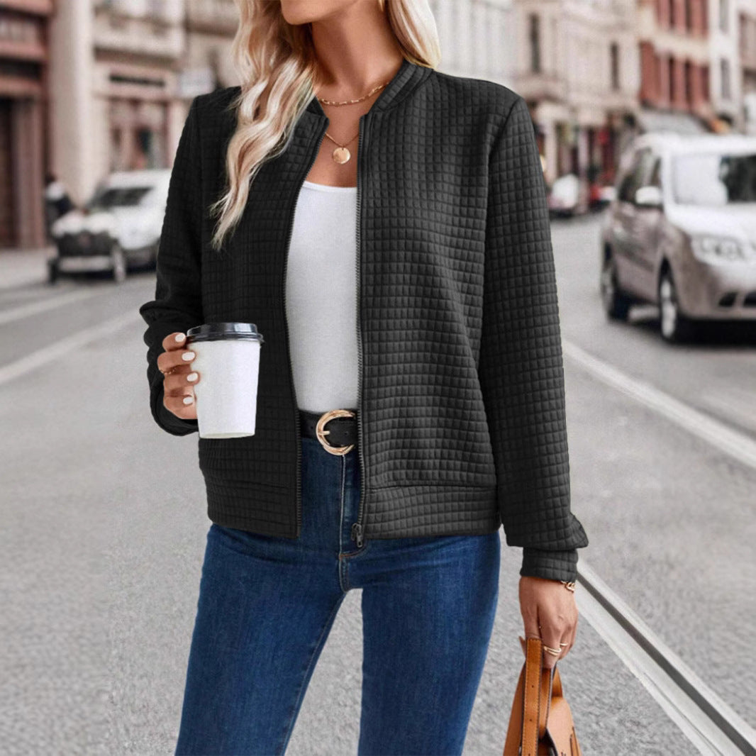 Damen leichte Steppjacke mit hohem Kragen und durchgehendem Reißverschluss Fudus