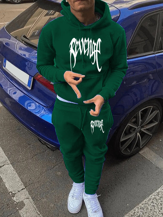 Damen Hoodie- und Jogginghose-Set mit modernem Schriftzug und bequemer Passform Fudus