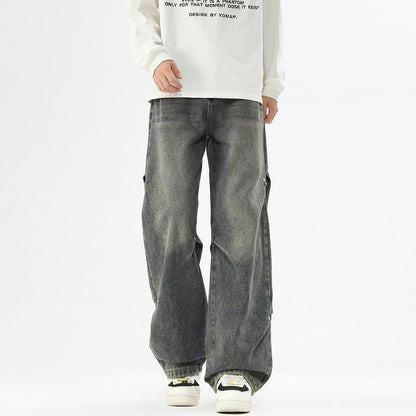 Herren baggy Jeanshose mit lässigem Schnitt und praktischen Taschen Fudus
