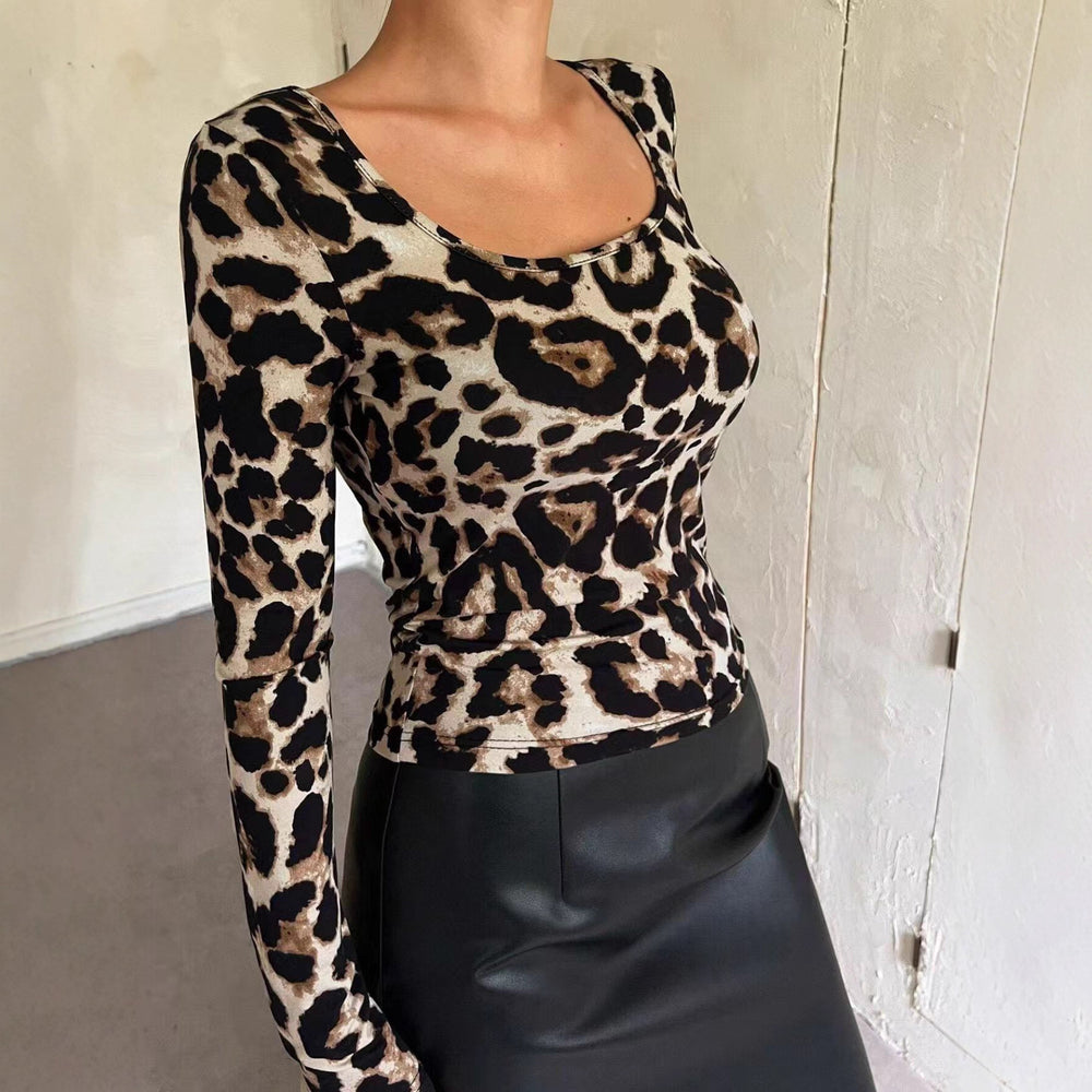 Damen Langarmshirt mit Leo-Muster Fudus