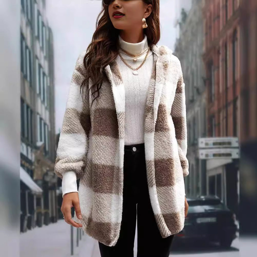 Damen Kuschelige Oversized Jacke Fudus