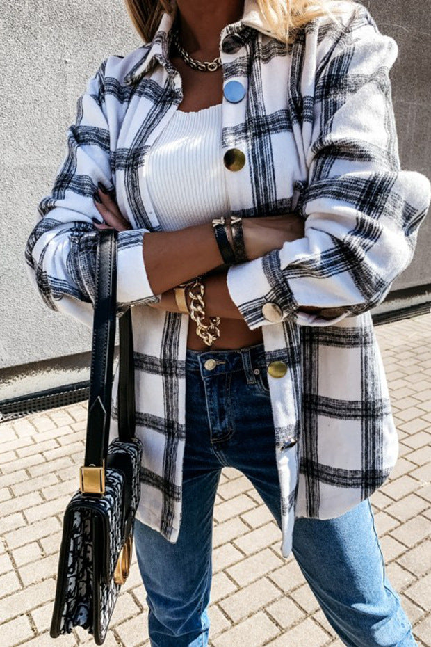 Damen Karierte Fleecejacke Fudus