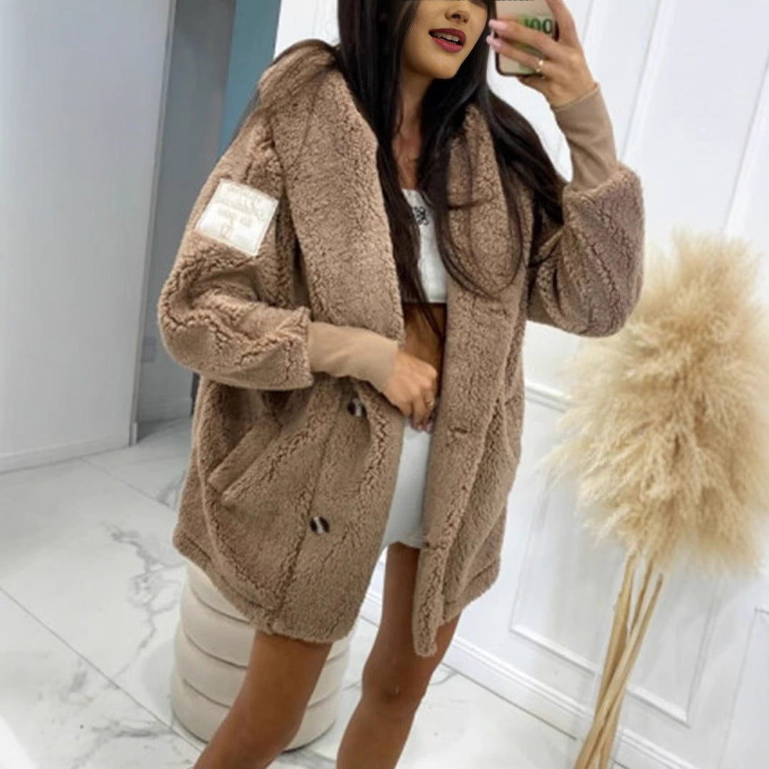 Damen Oversized Teddyjacke Fudus