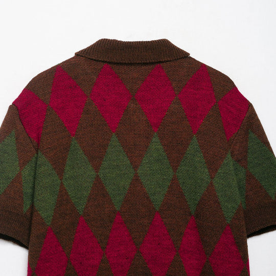 Damen kurzärmliger Jacquard-Cardigan Fudus