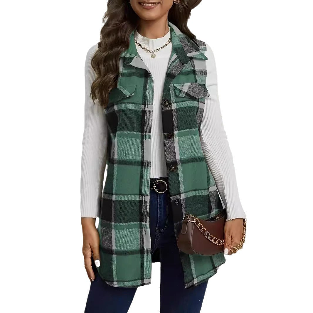 Damen Langärmlige Flanell-Weste Fudus