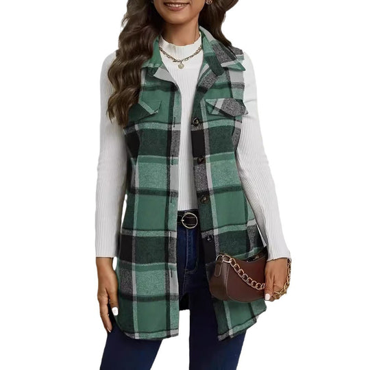 Damen Langärmlige Flanell-Weste Fudus