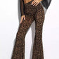Damen Flared Pants Leopardenmuster