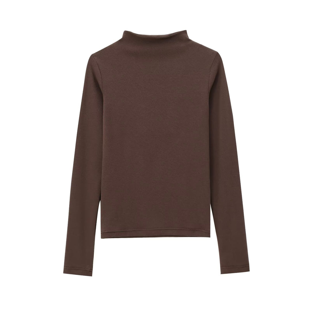 Damen langärmliges Rollkragenoberteil Fudus
