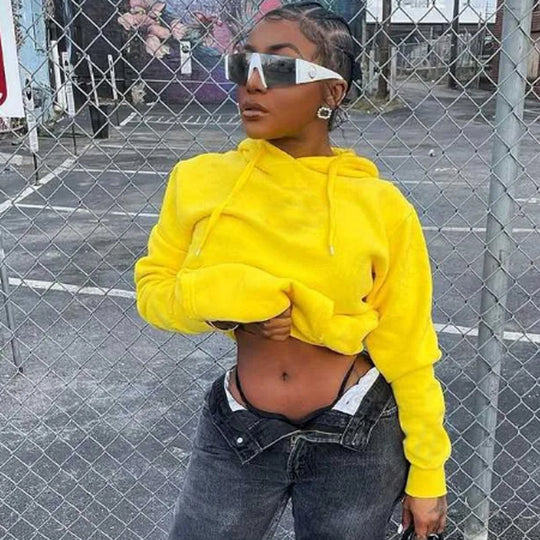 Damen Hoodie mit Kängurutasche und weichem Innenmaterial Fudus