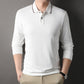 Herren elegantes Langarm-Polo mit modernem Kragen und stylischen Akzenten Fudus