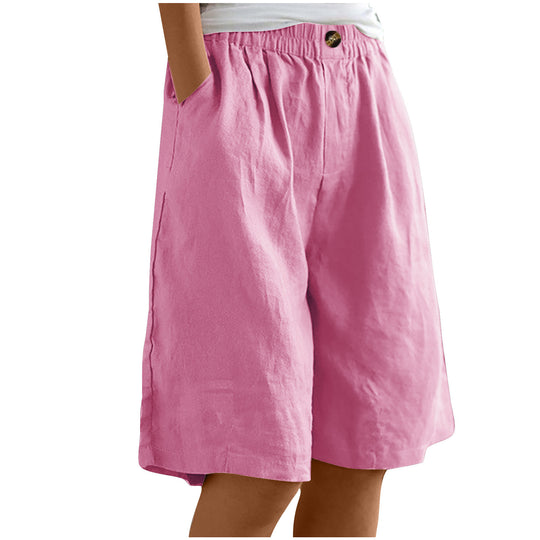 Damen lässige Leinen-Shorts Fudus
