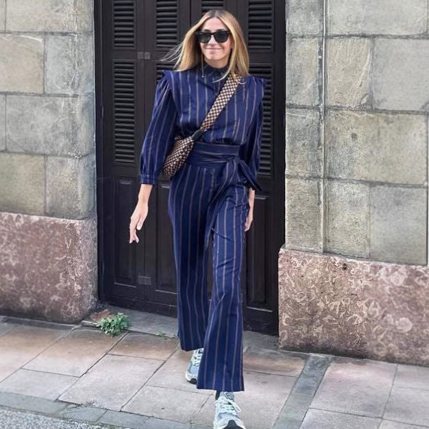 Damen Anzug mit tailliertem Schnitt und seitlichem Gürtel Fudus