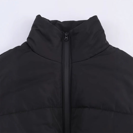 Damen kurze Winterjacke mit hohem Kragen und elastischen Bündchen Fudus