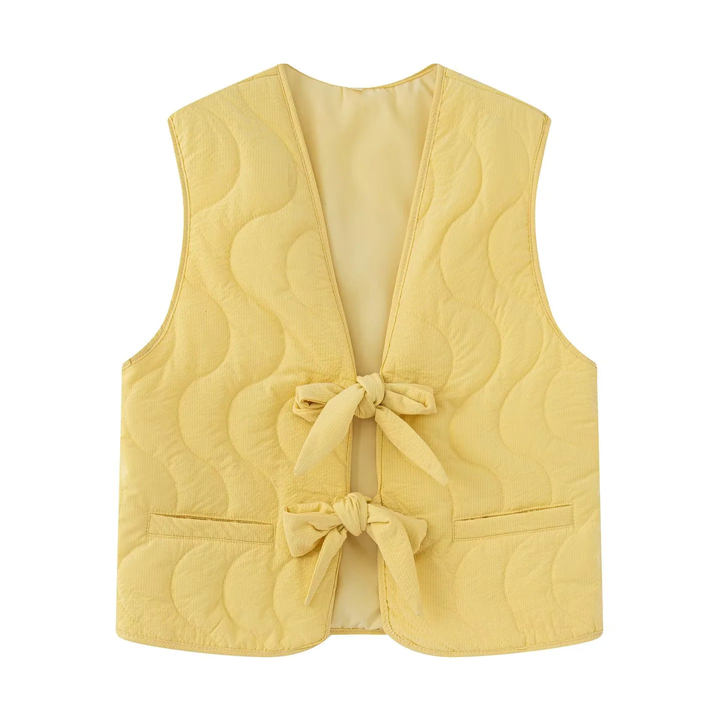 Damen gesteppte Weste mit praktischer Knopfverschlusstechnik und modischen Details Fudus