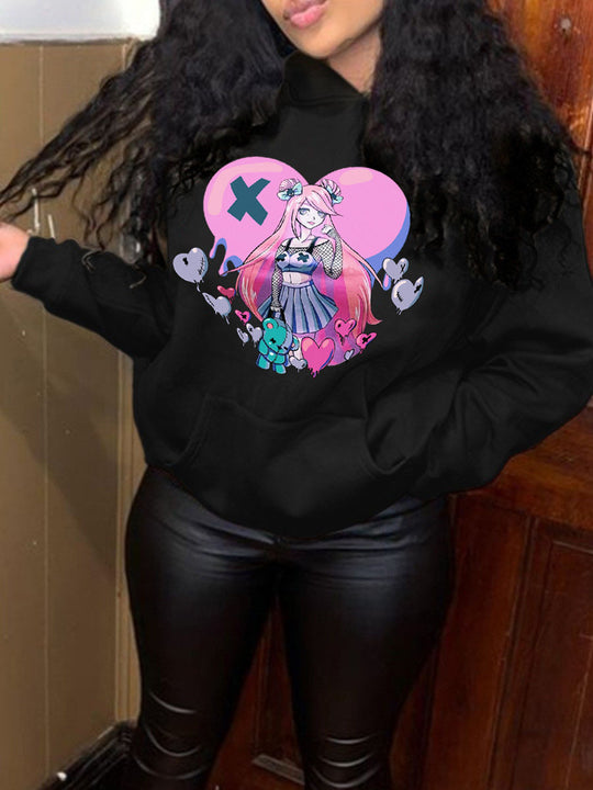 Damen Hoodie mit grafischem Druck Fudus