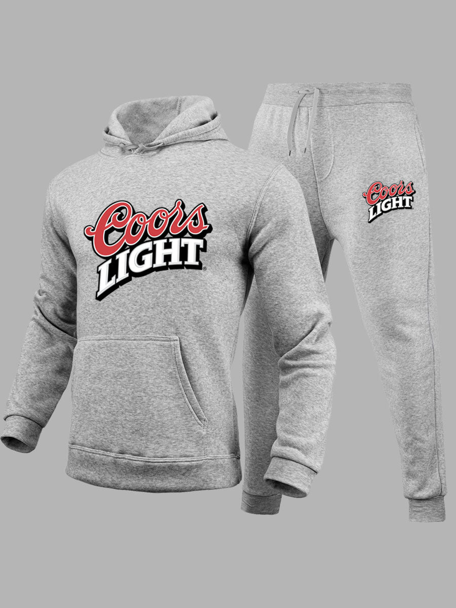 Damen Hoodie- und Jogginghose-Set mit modernem Logo-Design Fudus