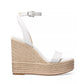 Espadrille Wedge Sandalen Damen Verstellbarer Riemen