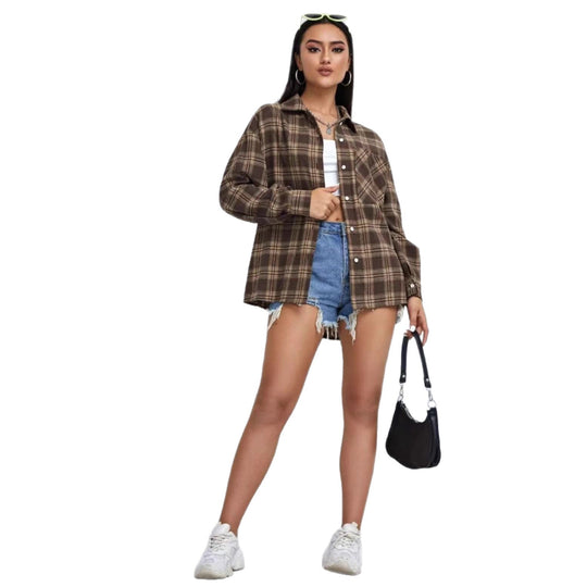 Damen lässige Holzfällerhemdjacke Fudus