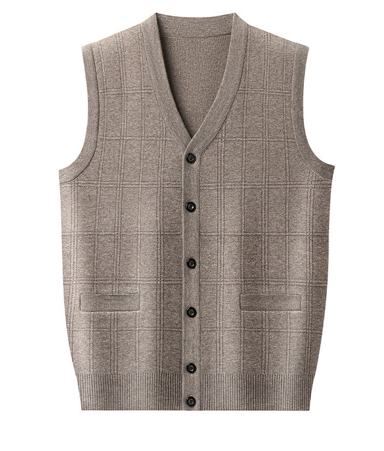 Damen Weste mit Karomuster und Knopfleiste Fudus