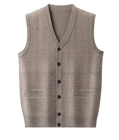 Damen Weste mit Karomuster und Knopfleiste Fudus
