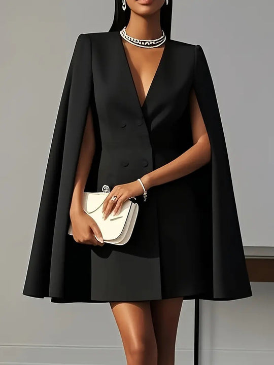 Damen Kapuzenkleid mit elegantem Cape Fudus
