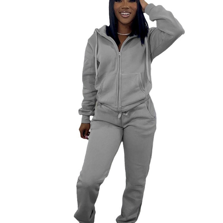 Damen sportliches Jogging-Set mit hochwertigem Zipper Fudus