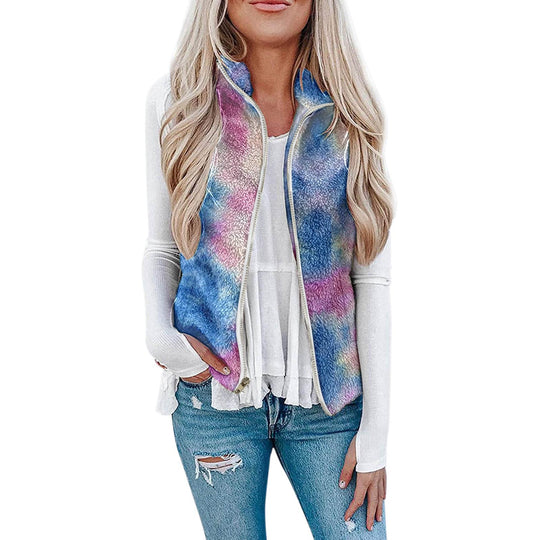 Damen Kuschelige Weste im Aquarell-Design Fudus