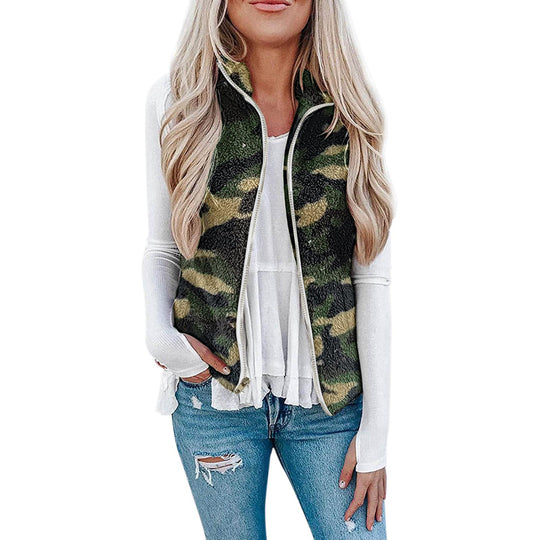 Damen Kuschelige Weste im Aquarell-Design Fudus